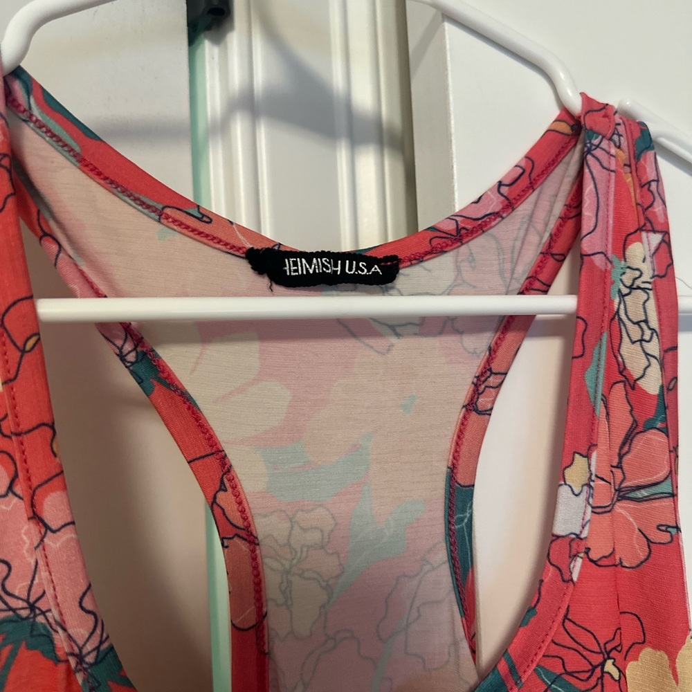 HEIMISH USA Orange Red Sleeveless Tank Top - Picture 3 of 4